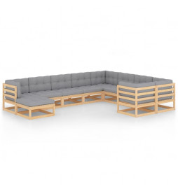 Salon de jardin 10 pcs avec...