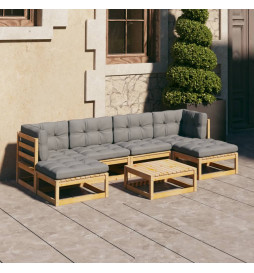 Salon de jardin 7 pcs avec...