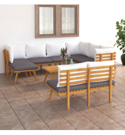 Salon de jardin 9 pcs avec...