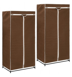 2 pcs Garde-robes Marron...