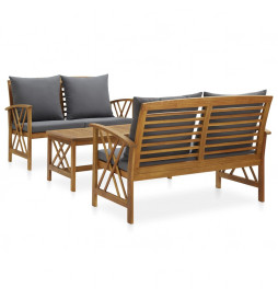 Salon de jardin 3 pcs avec...