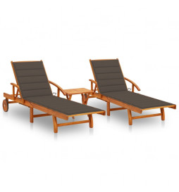 Chaises longues 2 pcs avec...
