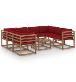 Salon de jardin 9 pcs avec...