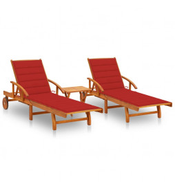 Chaises longues 2 pcs avec...