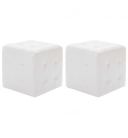 Poufs 2 pcs Blanc 30 x 30 x...