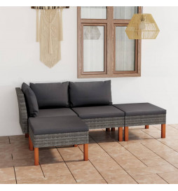 Salon de jardin 4 pcs avec...