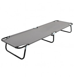 Chaise longue pliable Gris...