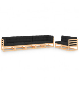 Salon de jardin 7 pcs avec...