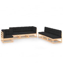 Salon de jardin 7 pcs avec...