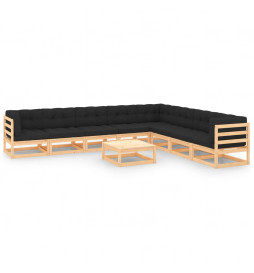 Salon de jardin 9 pcs avec...