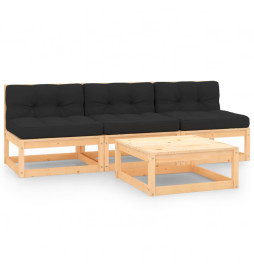 Salon de jardin 4 pcs avec...