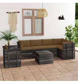 Salon palette de jardin 7...