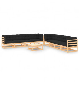 Salon de jardin 9 pcs avec...