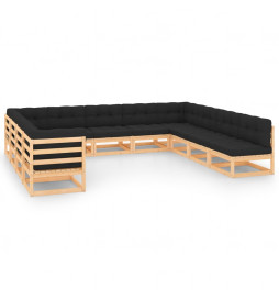 Salon de jardin 11 pcs avec...
