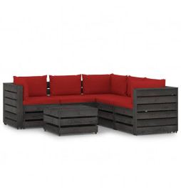 Salon de jardin 6 pcs avec...