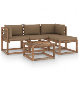 Salon de jardin 5 pcs avec...