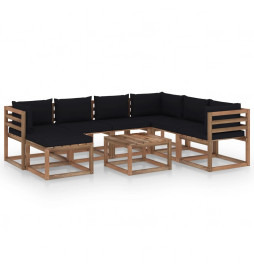 Salon de jardin 8 pcs avec...