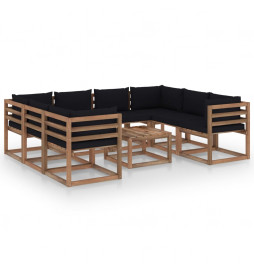 Salon de jardin 9 pcs avec...
