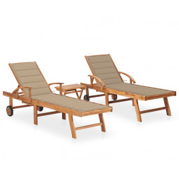 Chaises longues 2 pcs avec...