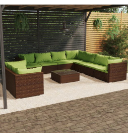 Salon de jardin 10 pcs avec...