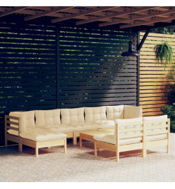 Salon de jardin 10 pcs avec...