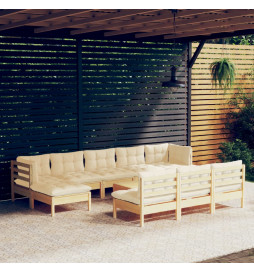 Salon de jardin 11 pcs avec...
