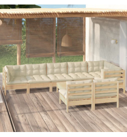 Salon de jardin 9 pcs avec...