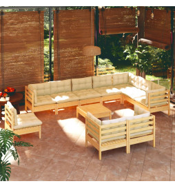 Salon de jardin 11 pcs avec...