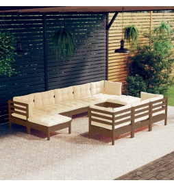 Salon de jardin 10 pcs avec...