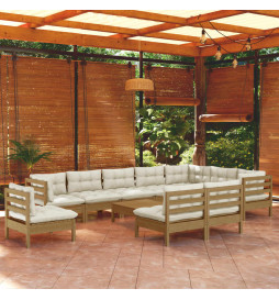 Salon de jardin 11 pcs avec...