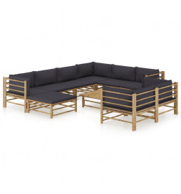Salon de jardin 10 pcs avec...