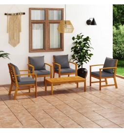Salon de jardin 5 pcs avec...