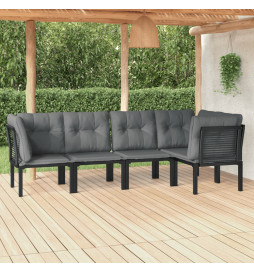 Salon de jardin 5 pcs noir...