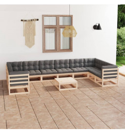 Salon de jardin 11 pcs avec...