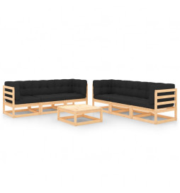 Salon de jardin 7 pcs avec...