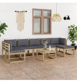 Salon de jardin 8 pcs avec...