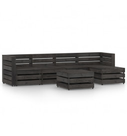 Salon de jardin 6 pcs Bois...