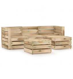Salon de jardin 5 pcs Bois...