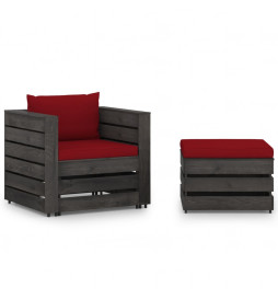 Salon de jardin 2 pcs avec...