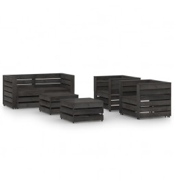 Salon de jardin 6 pcs Bois...