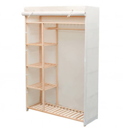 Garde-robe en tissu et bois...