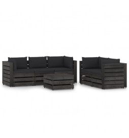 Salon de jardin 6 pcs avec...