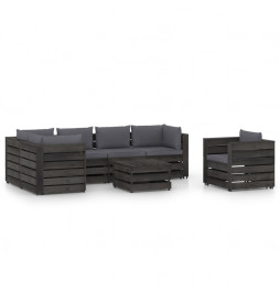 Salon de jardin 7 pcs avec...