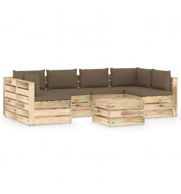 Salon de jardin 7 pcs avec...