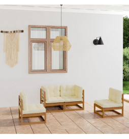 Salon de jardin 4 pcs avec...