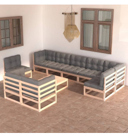 Salon de jardin 10 pcs avec...