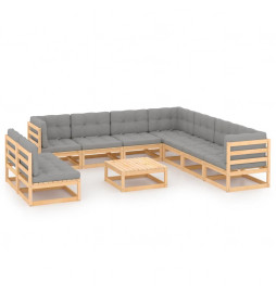Salon de jardin 10 pcs avec...