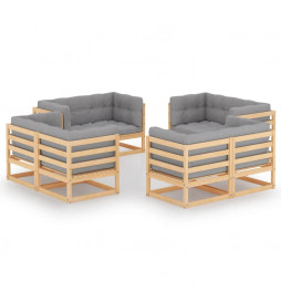 Salon de jardin 8 pcs avec...