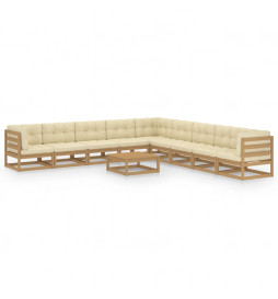 Salon de jardin 10 pcs avec...