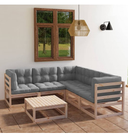 Salon de jardin 6 pcs avec...